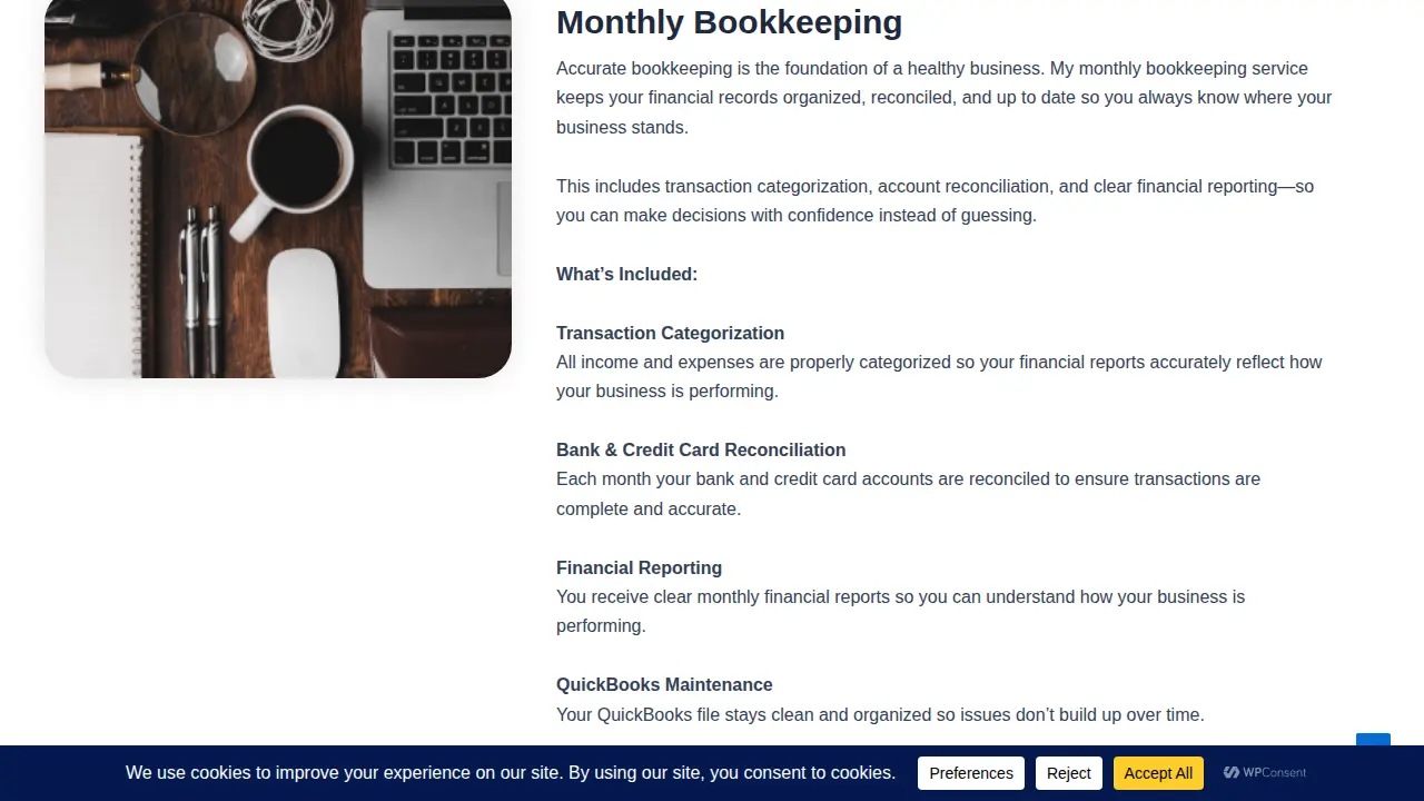 J Viel Bookkeeping page
