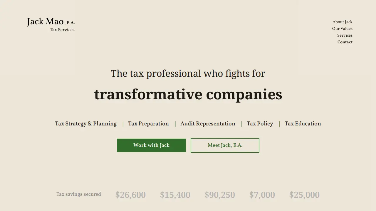 Jack Mao, EA - Tax Services - Palo Alto