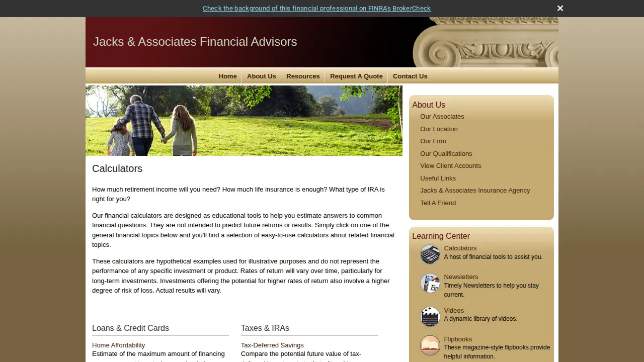Jacks & Associates page