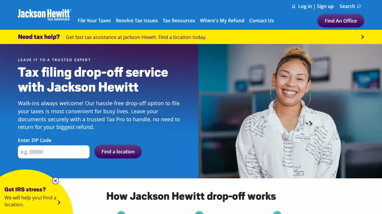 Jackson Hewitt Tax Service page