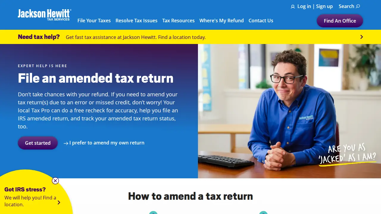 Jackson Hewitt Tax Service page