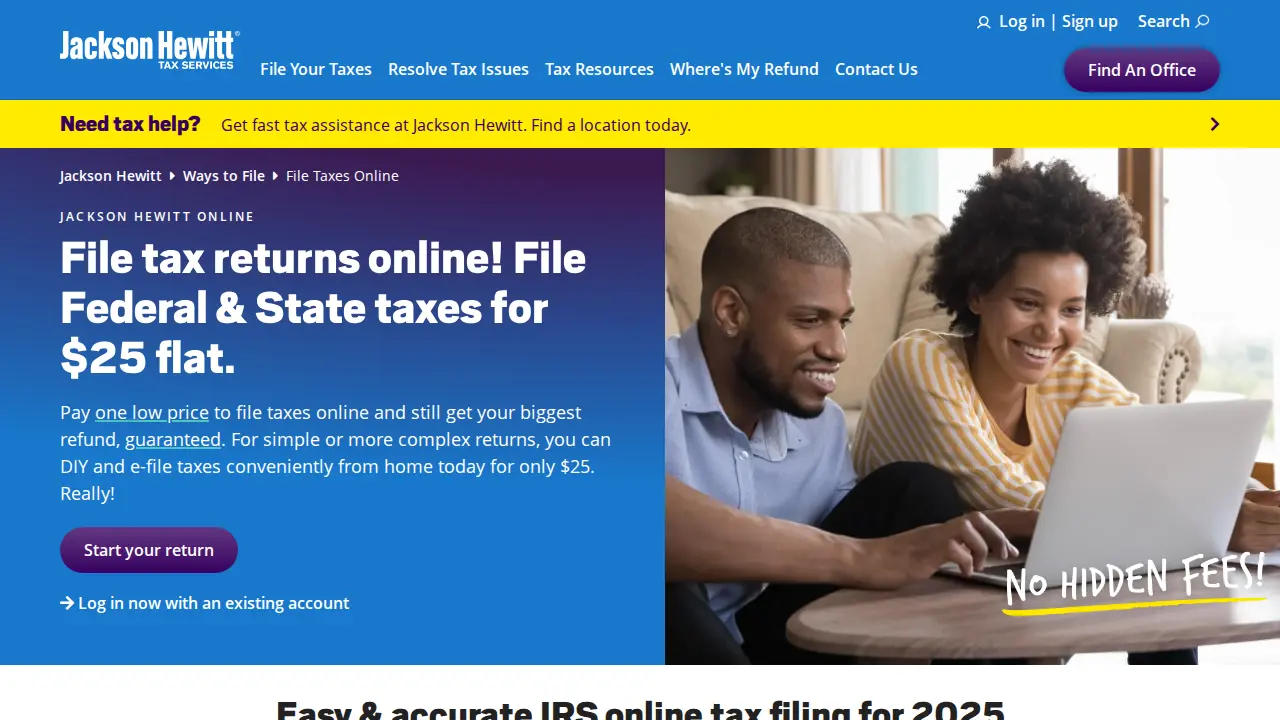 Jackson Hewitt Tax Service page