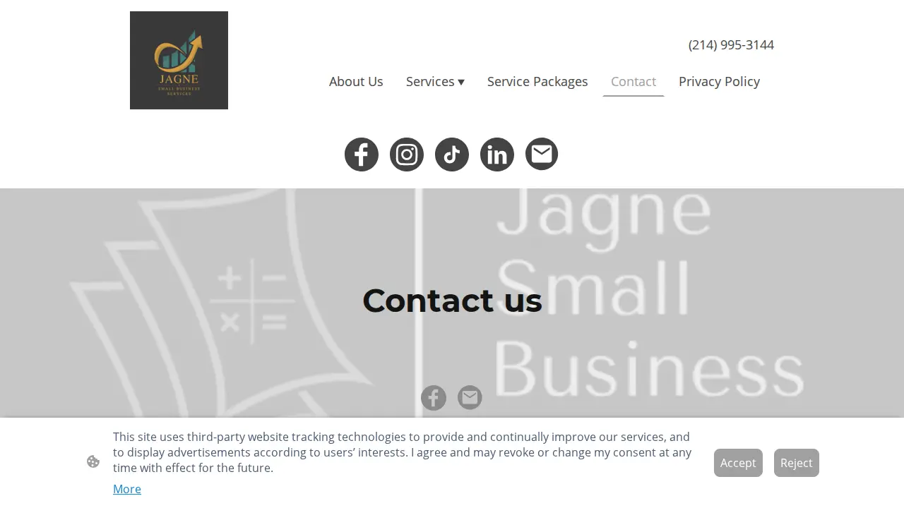 Jagne Small Business Services page