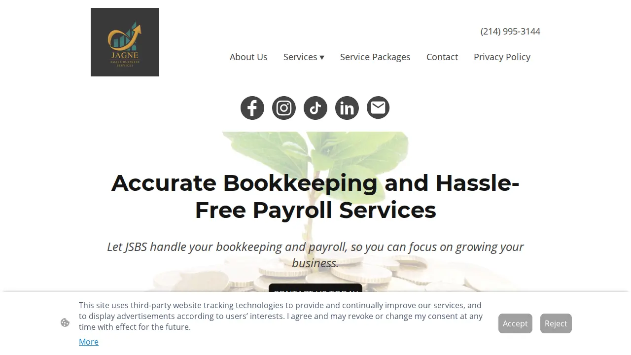 Jagne Small Business Services page