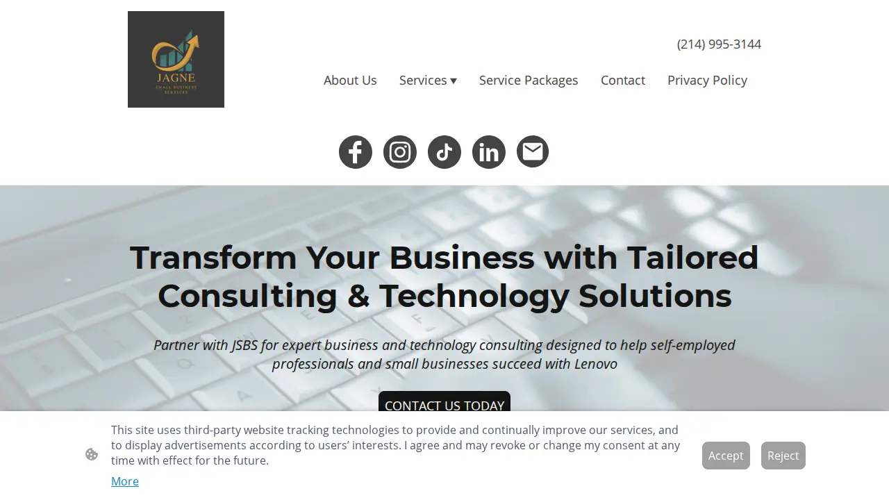 Jagne Small Business Services page