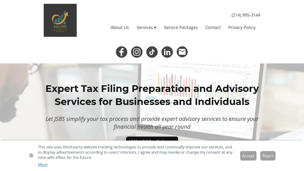 Jagne Small Business Services page