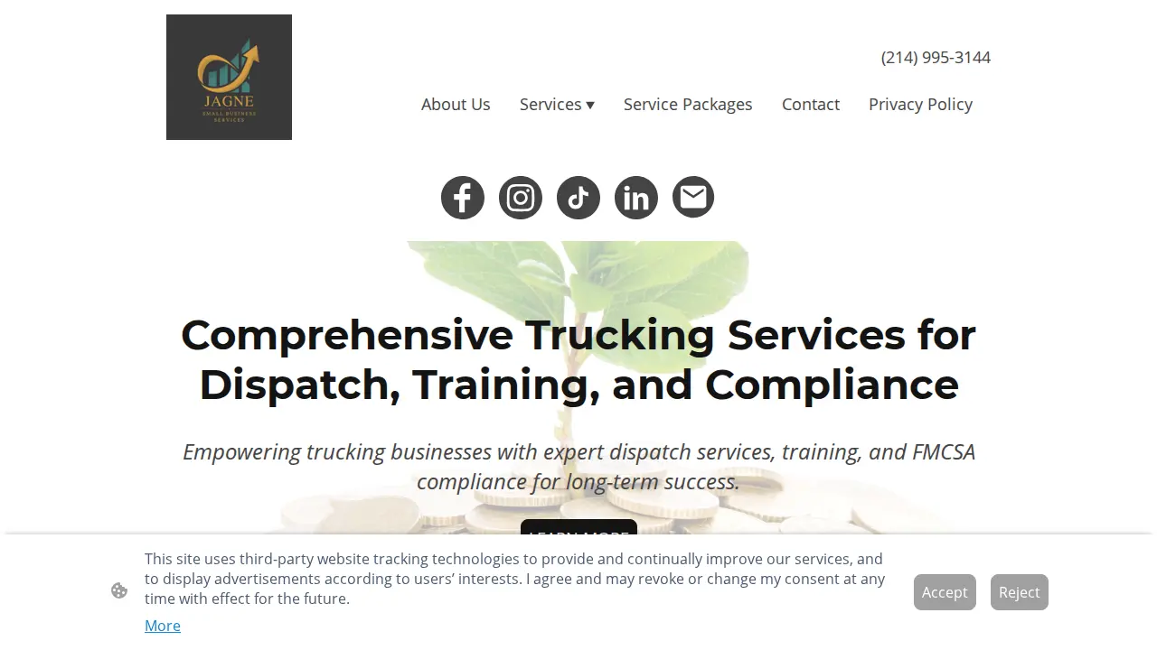 Jagne Small Business Services page