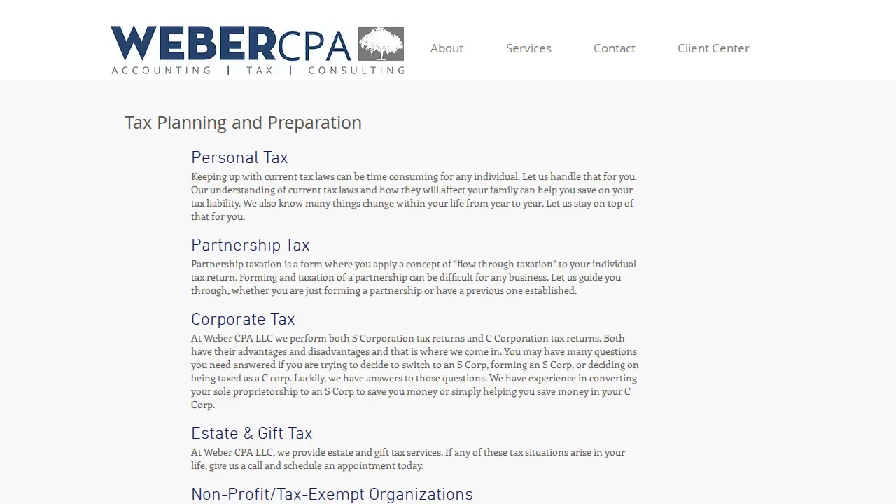 Weber CPA LLC page