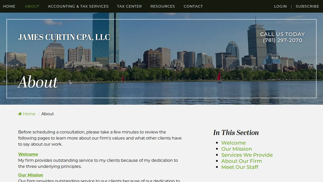 James Curtin CPA LLC page