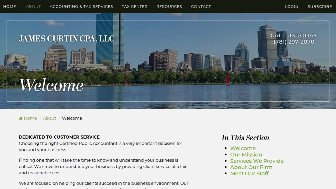 James Curtin CPA LLC page