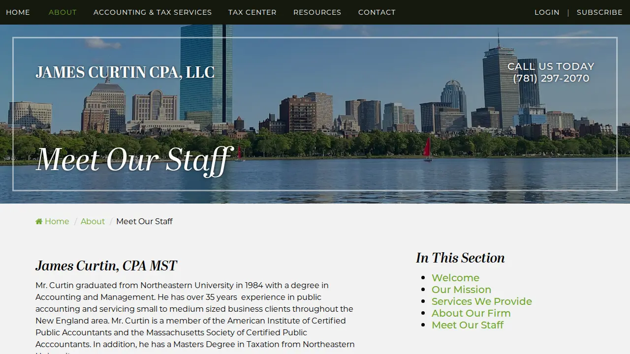 James Curtin CPA LLC page