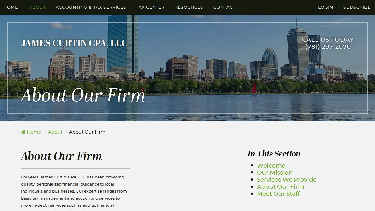 James Curtin CPA LLC page