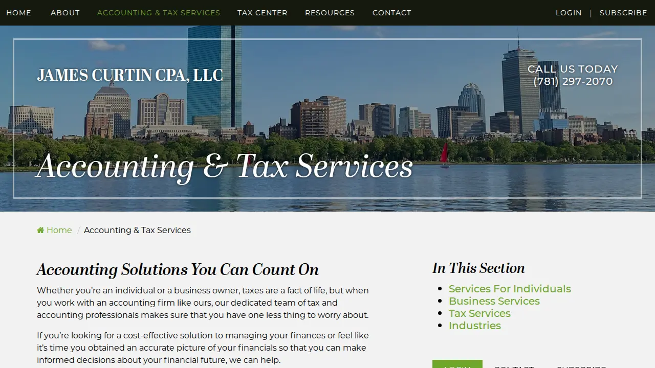 James Curtin CPA LLC page