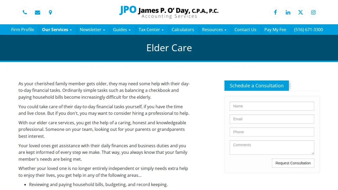 James P. O'Day, CPA, P.C. page