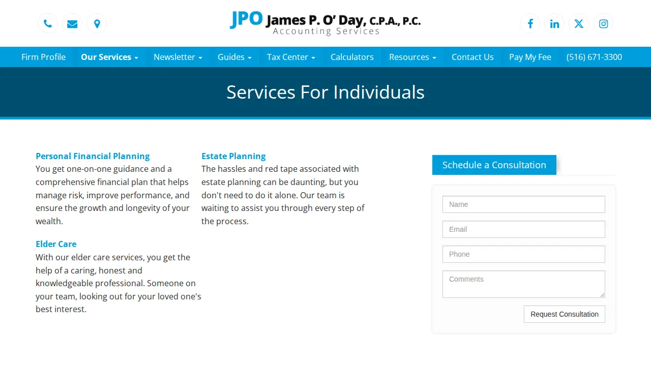 James P. O'Day, CPA, P.C. page