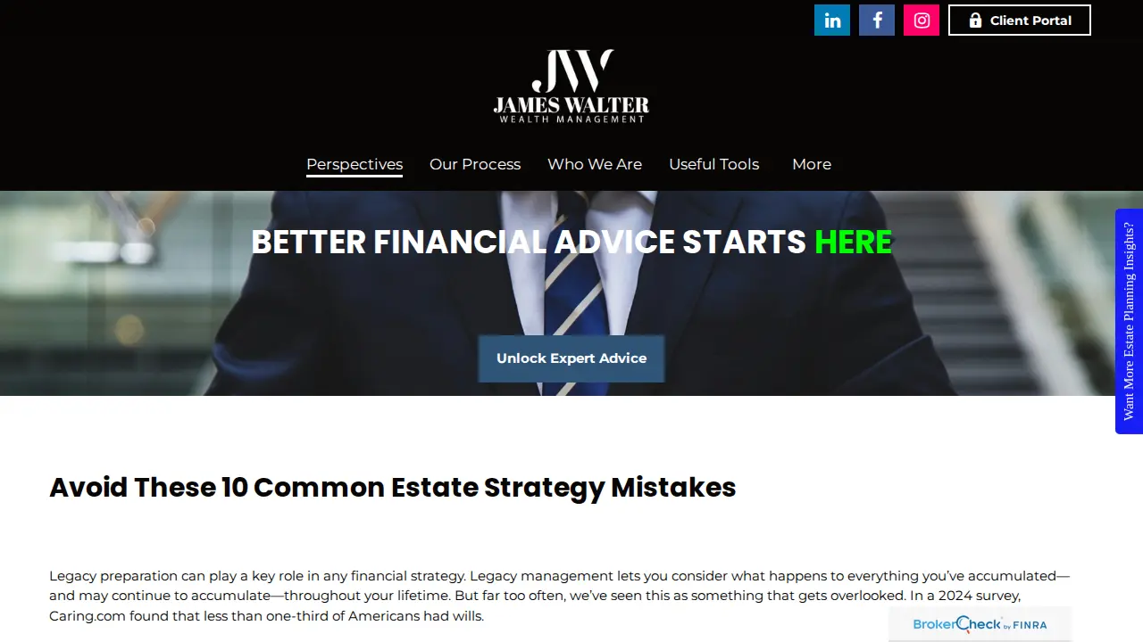 James Walter Wealth Management page