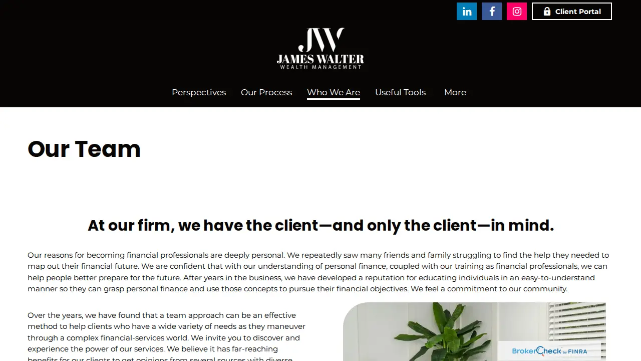 James Walter Wealth Management page