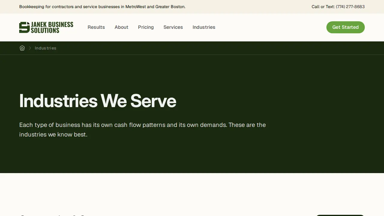Janek Business Solutions page