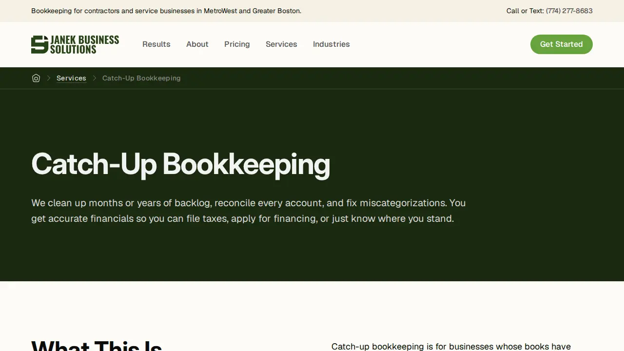Janek Business Solutions page