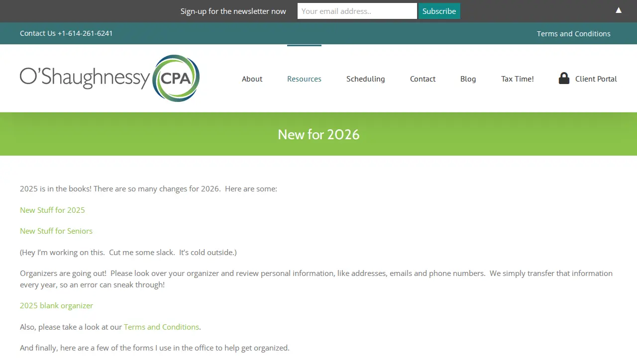O'Shaughnessy CPA page