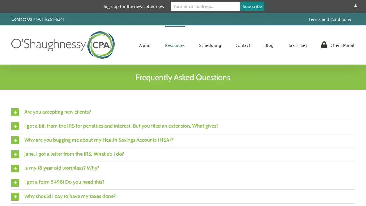 O'Shaughnessy CPA page