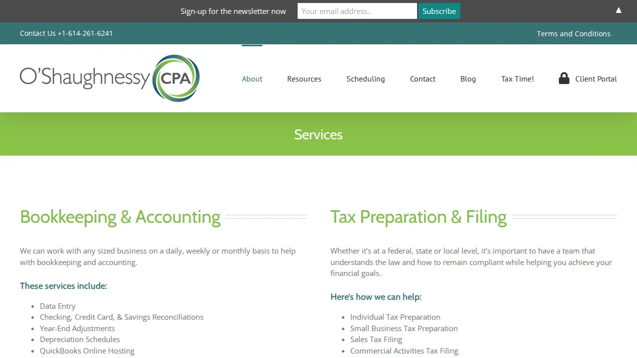 O'Shaughnessy CPA page