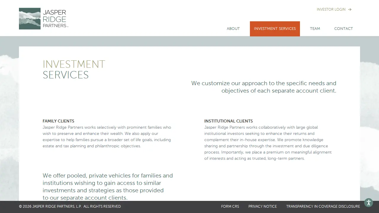 Jasper Ridge Partners page