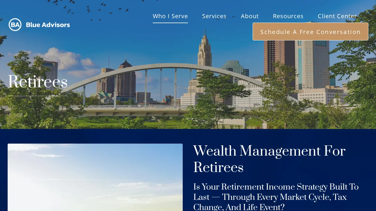 Blue Advisors page