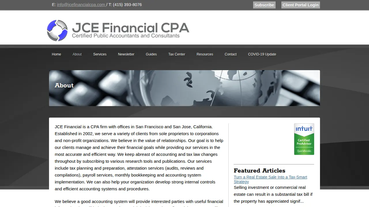 JCE Financial page
