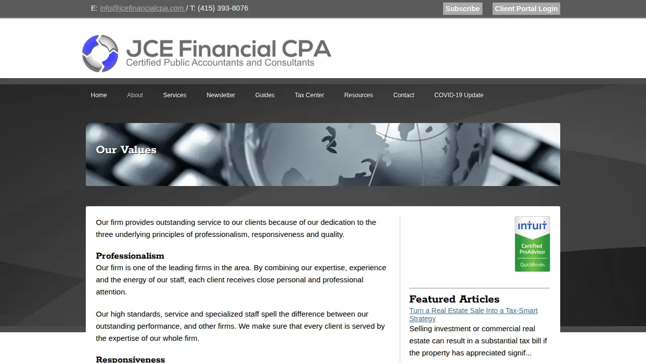 JCE Financial page