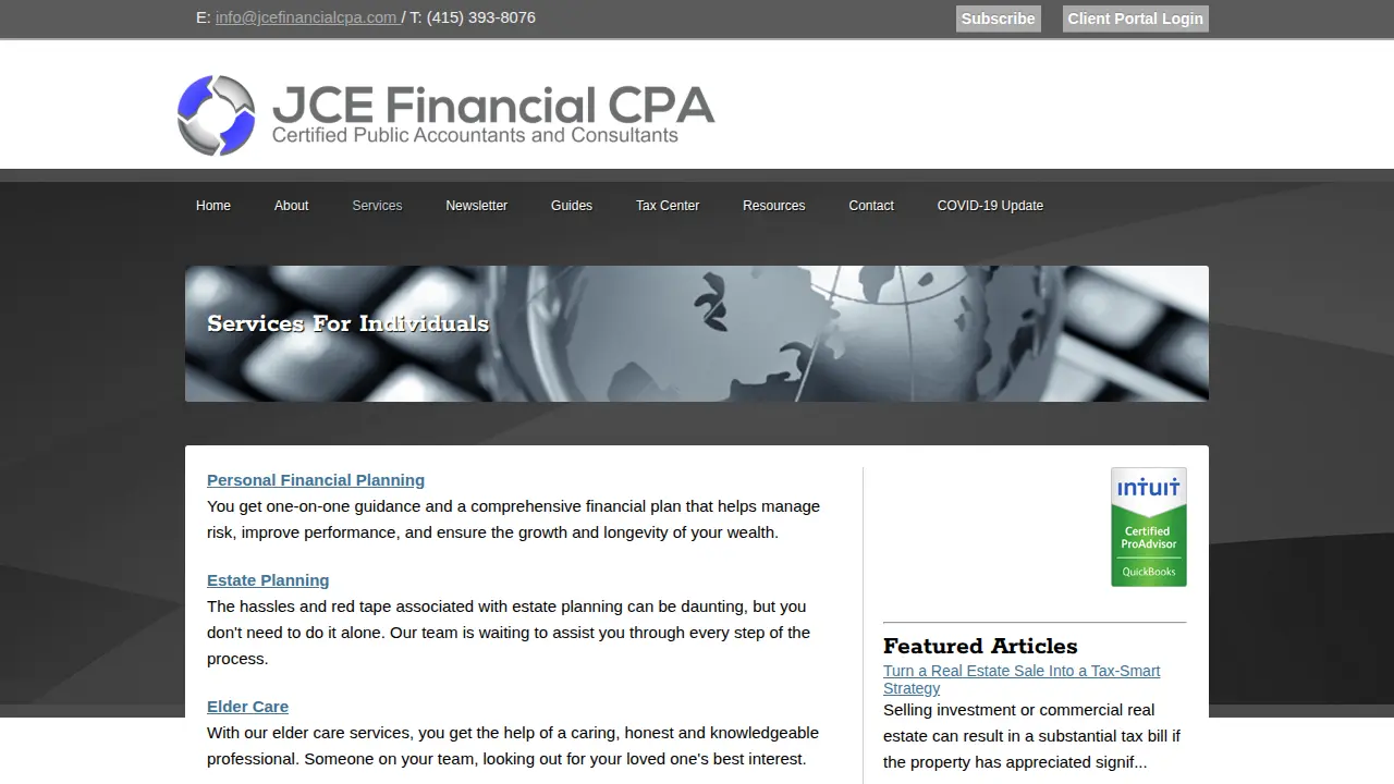 JCE Financial page