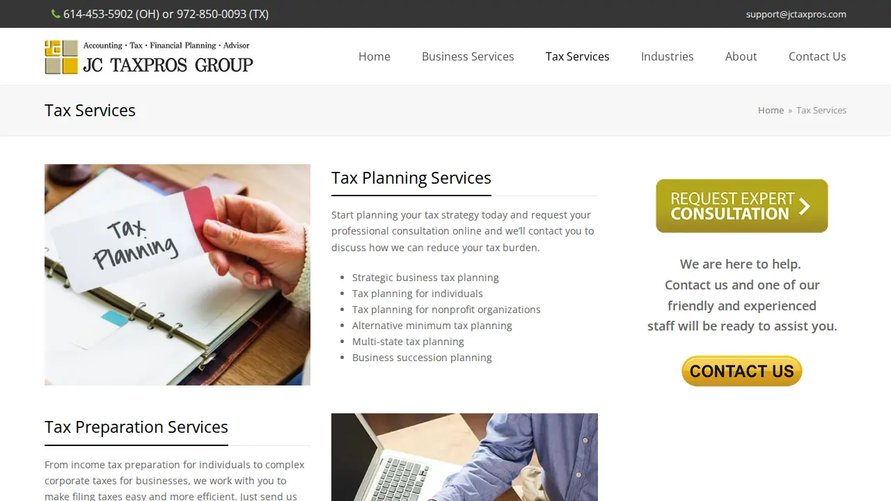 JC TaxPros Group (CPA) page
