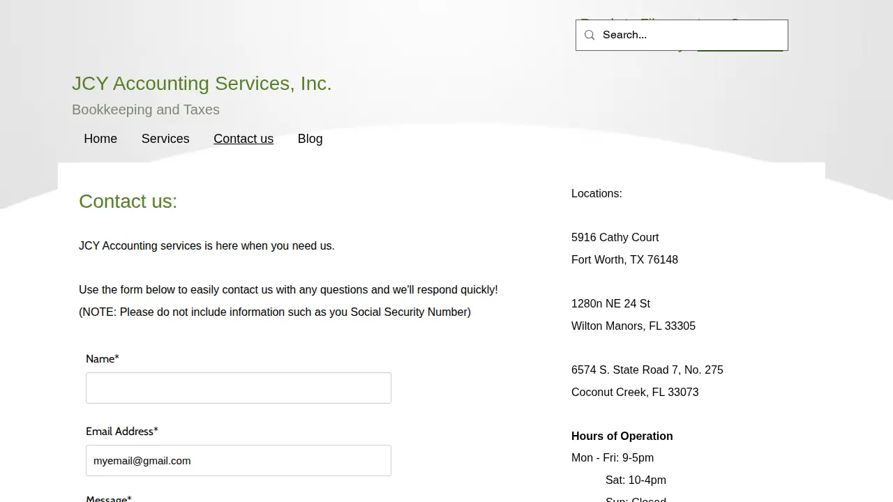 JCY Accounting Services Inc page