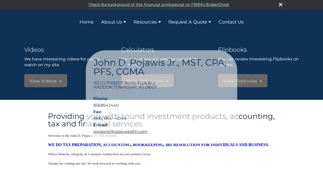 John D. Pojawis Jr., MST, CPA, PFS, CGMA