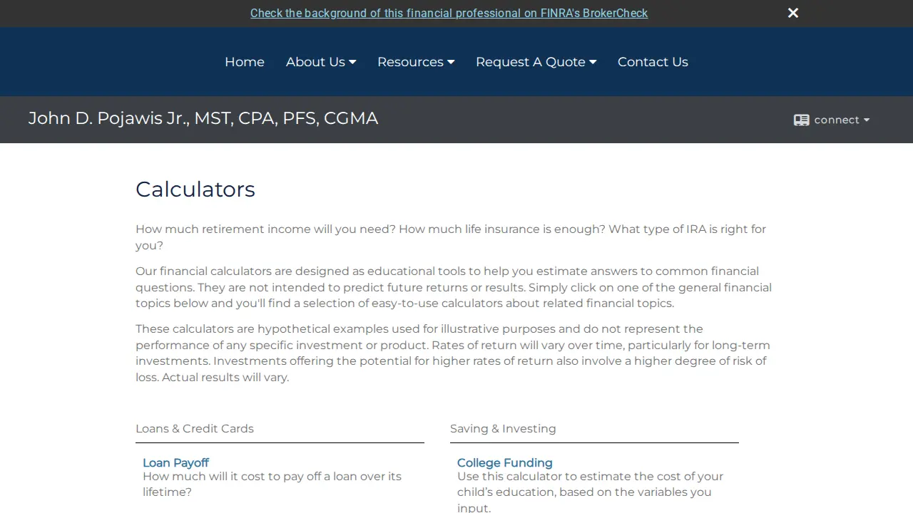 John D. Pojawis Jr., MST, CPA, PFS, CGMA page