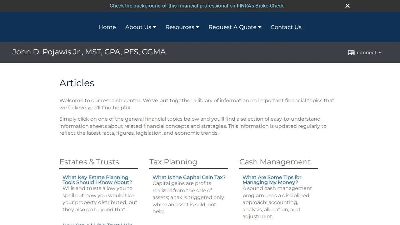 John D. Pojawis Jr., MST, CPA, PFS, CGMA page