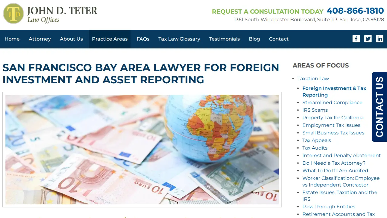 John D. Teter Law Offices page