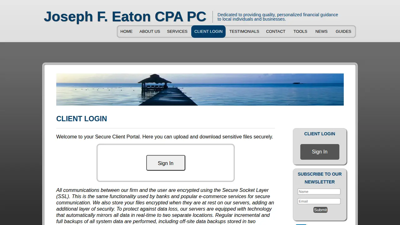 Joseph F. Eaton CPA PC page