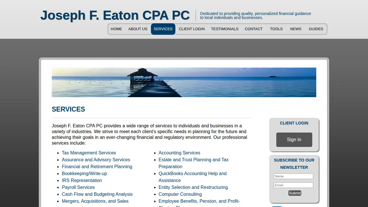 Joseph F. Eaton CPA PC page