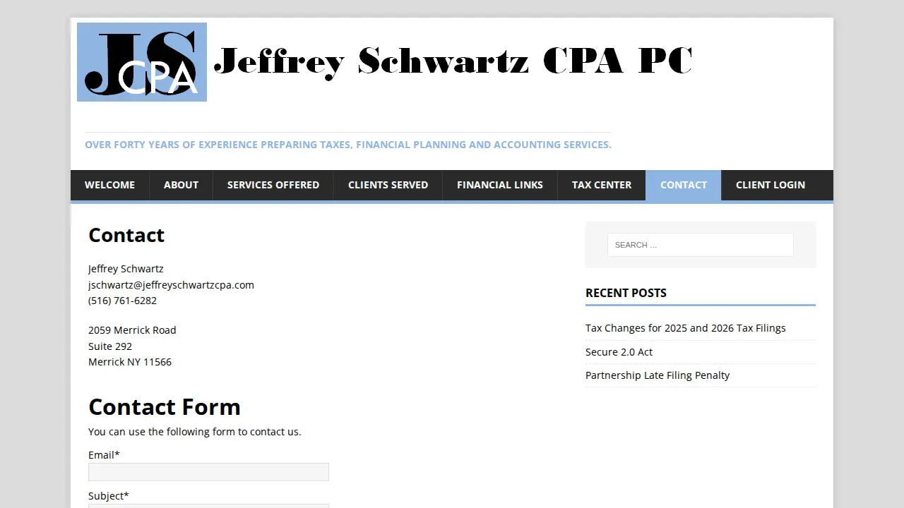 Jeffrey Schwartz CPA page
