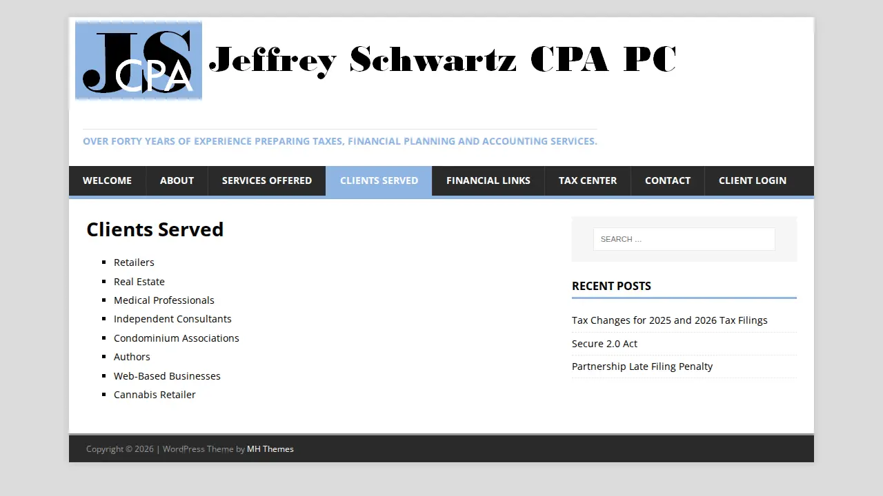 Jeffrey Schwartz CPA page