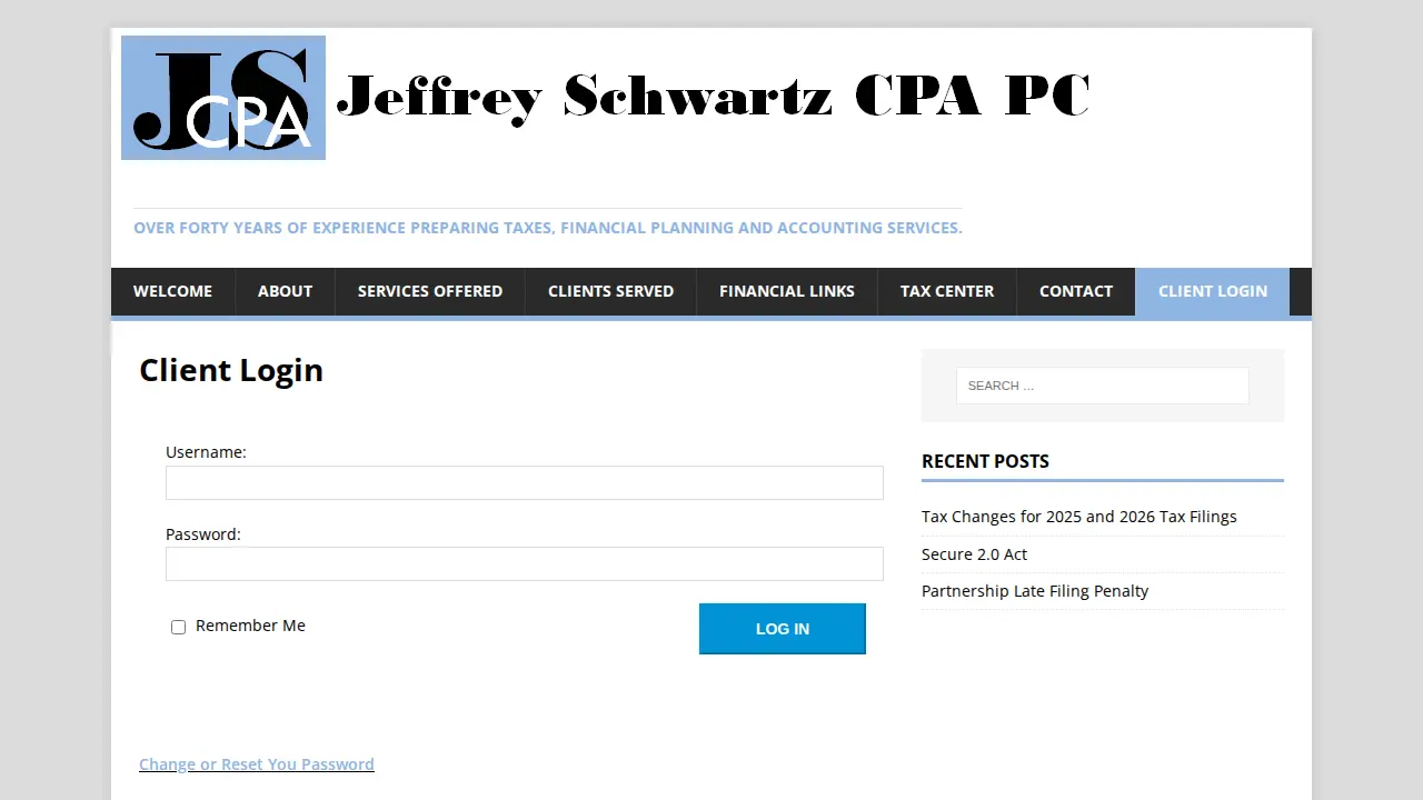Jeffrey Schwartz CPA page