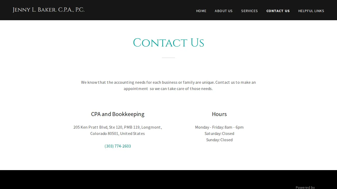 Jenny L Baker CPA PC page