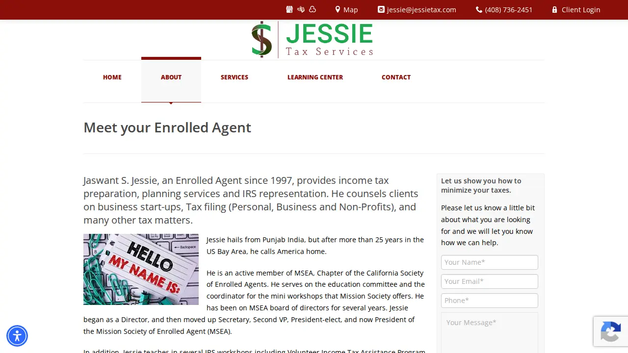 Jessie Tax Services page