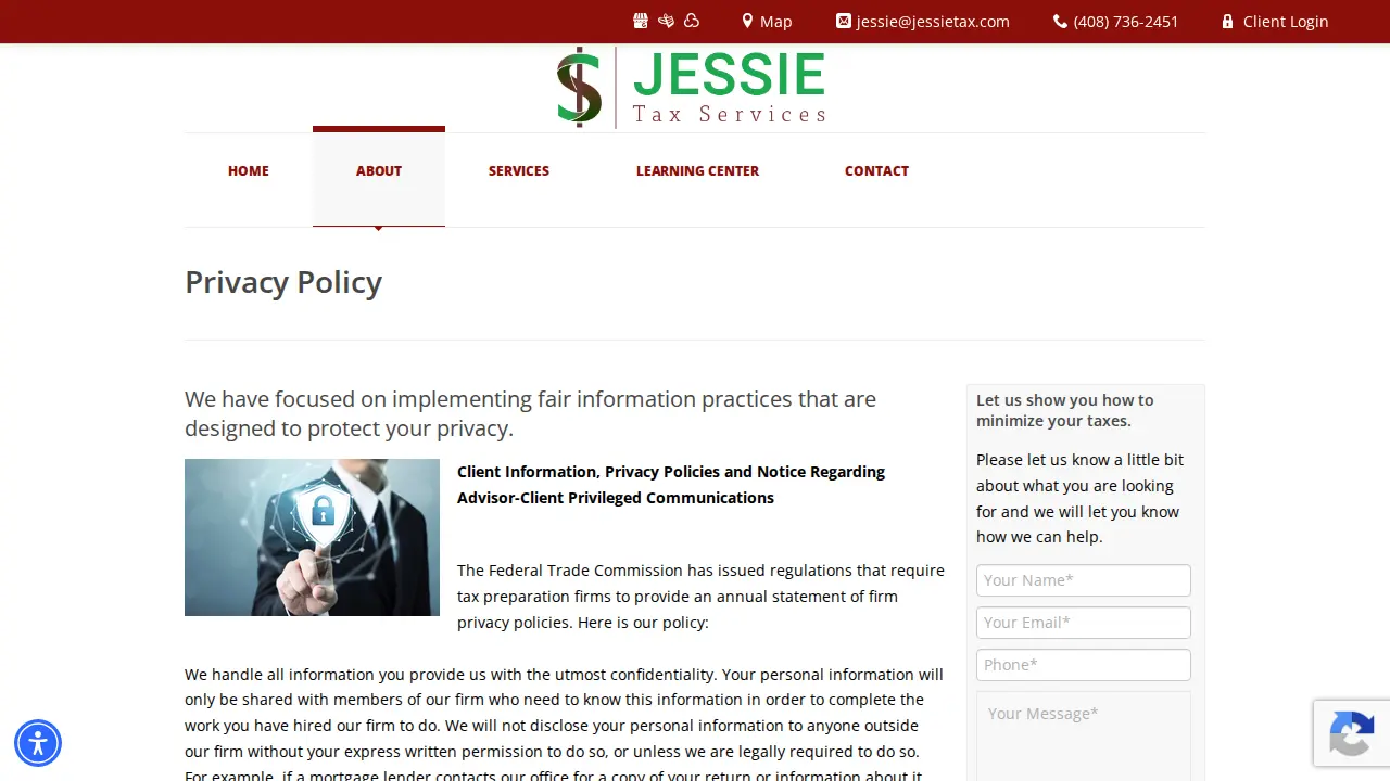 Jessie Tax Services page