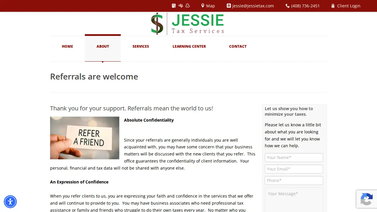 Jessie Tax Services page