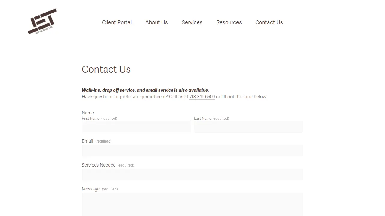 Jet Income Tax-Tax Preparation, Accounting, Notary page