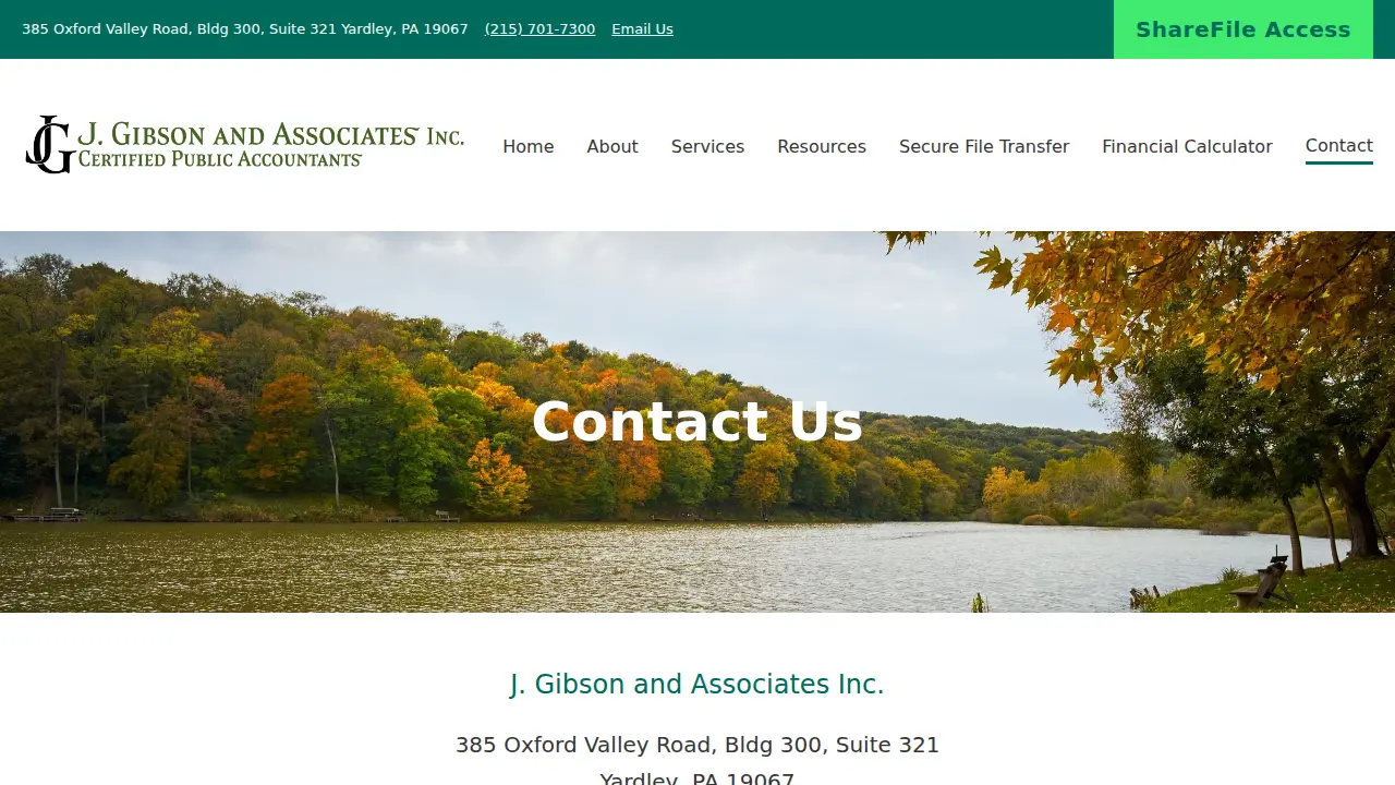 J Gibson and Associates Inc. page