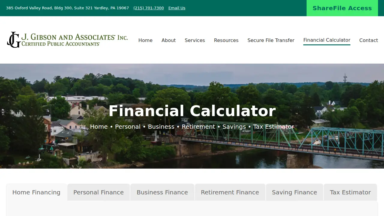 J Gibson and Associates Inc. page