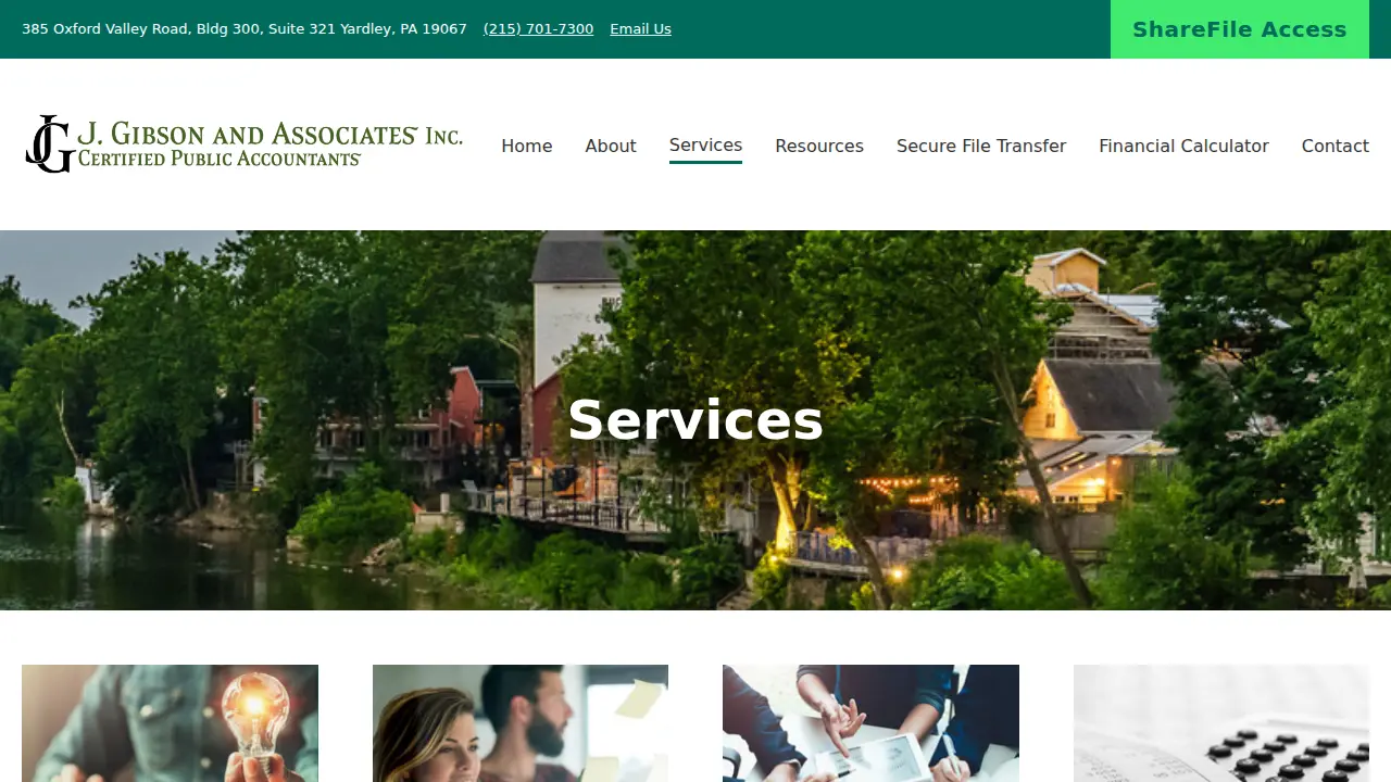 J Gibson and Associates Inc. page